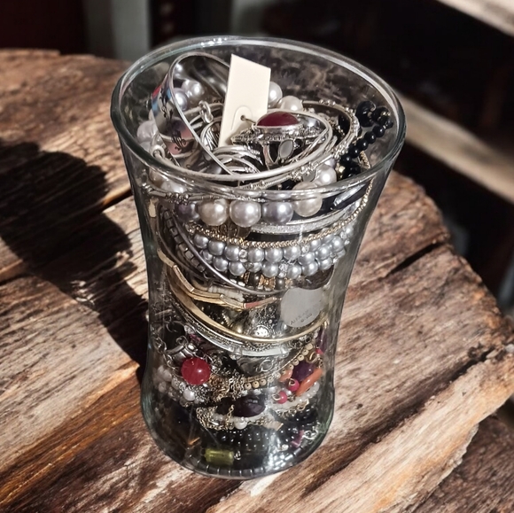 Alex and Ani Jewelry - Jewelry Jar w/ 4 lbs Wearable Jewelry Necklaces Bracelets Rings Earrings 60 pcs